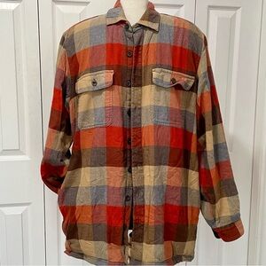 L.L. Bean Men's Multicolor Plaid Shirt Jacket Large Tall